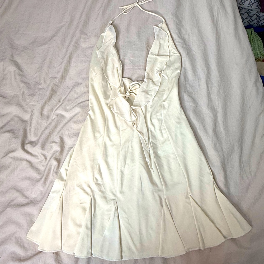 Oh Polly White Halter Neck Mini Dress Size 6